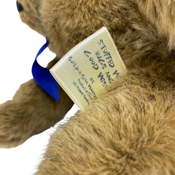 Vintage 1997 Talking Floppy Bear Deadstock Build-a-Bear Blue Bow Tags Intact 18” - Picture 8 of 13